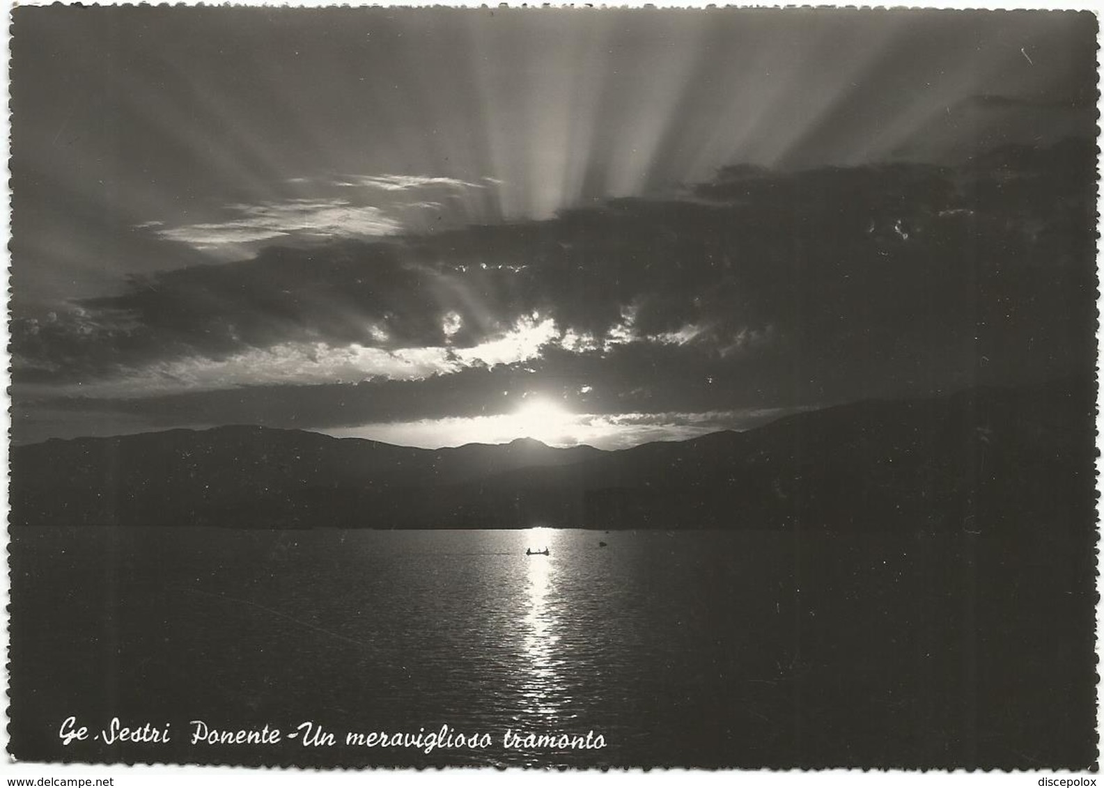 W2578 Genova - Sestri Ponente - Panorama Al Tramonto - Sunset Coucher / Viaggiata 1951 - Genova