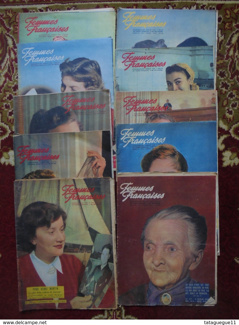 Ancien - Petit Lot De 10 Revues - Femmes Françaises Années 1951 - 1952 - Politique