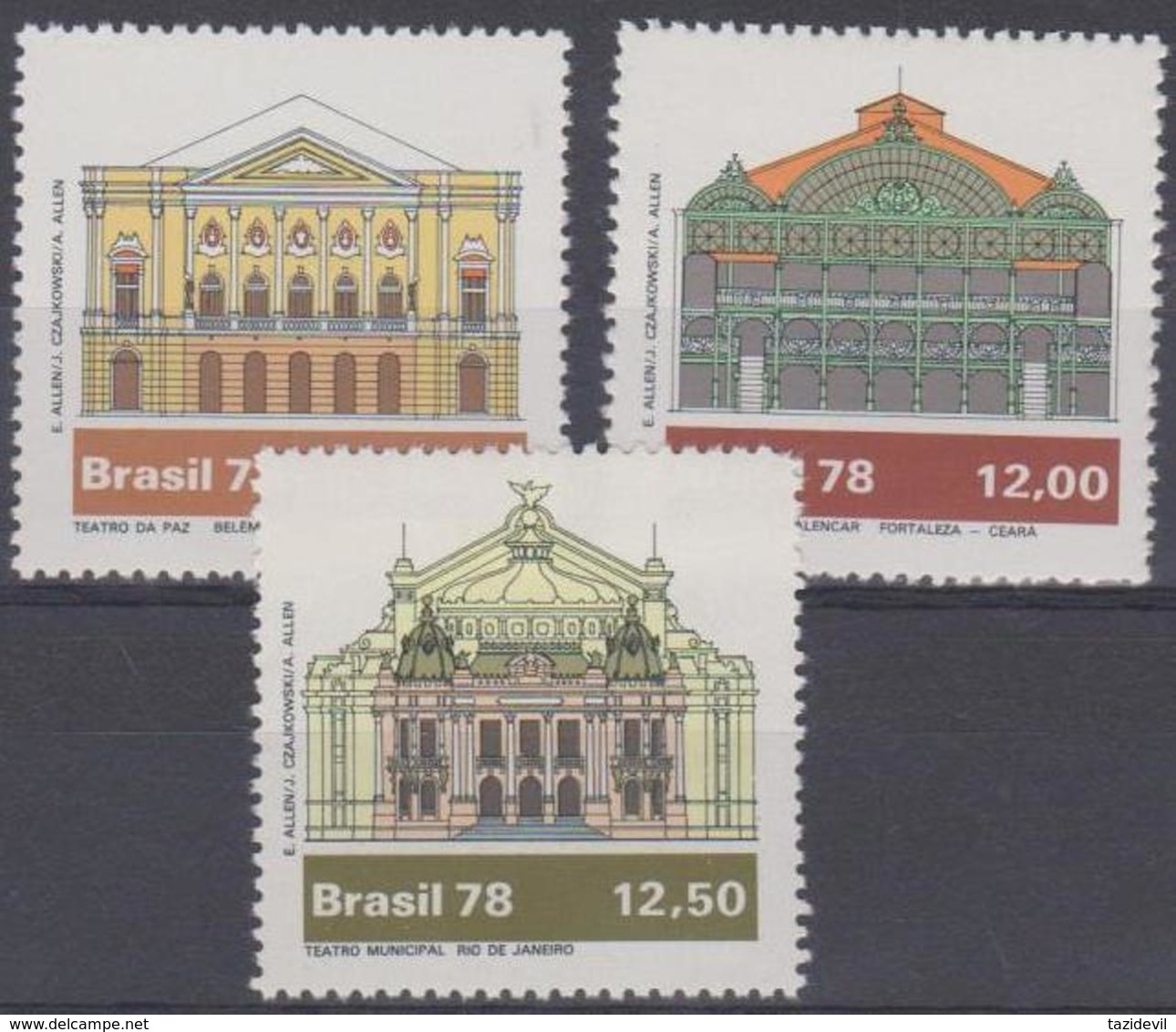 BRAZIL - 1978 Theatres. Scott 1598-1600. MNH ** - Neufs