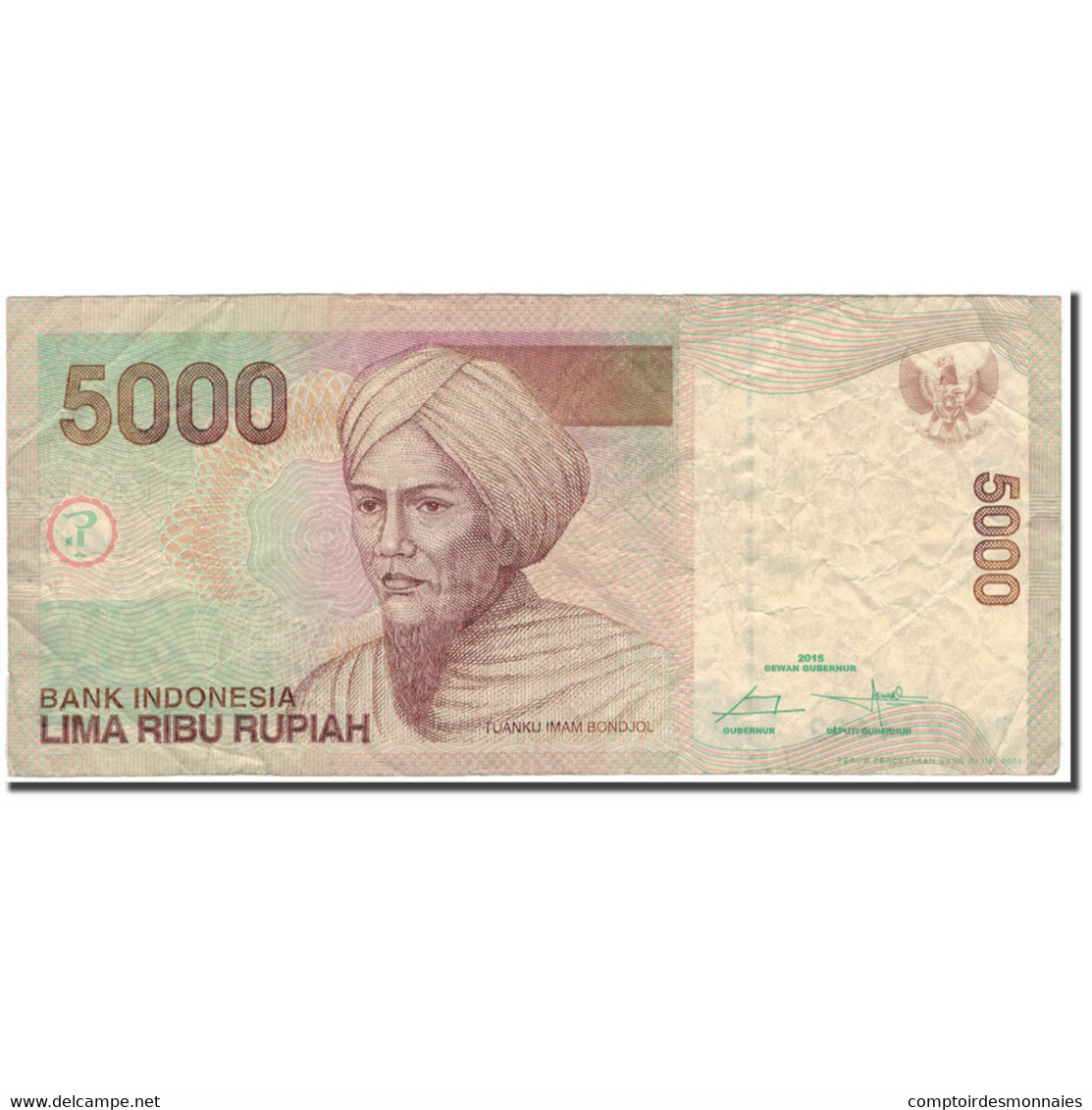 Billet, Indonésie, 5000 Rupiah, 2015, TB - Indonésie