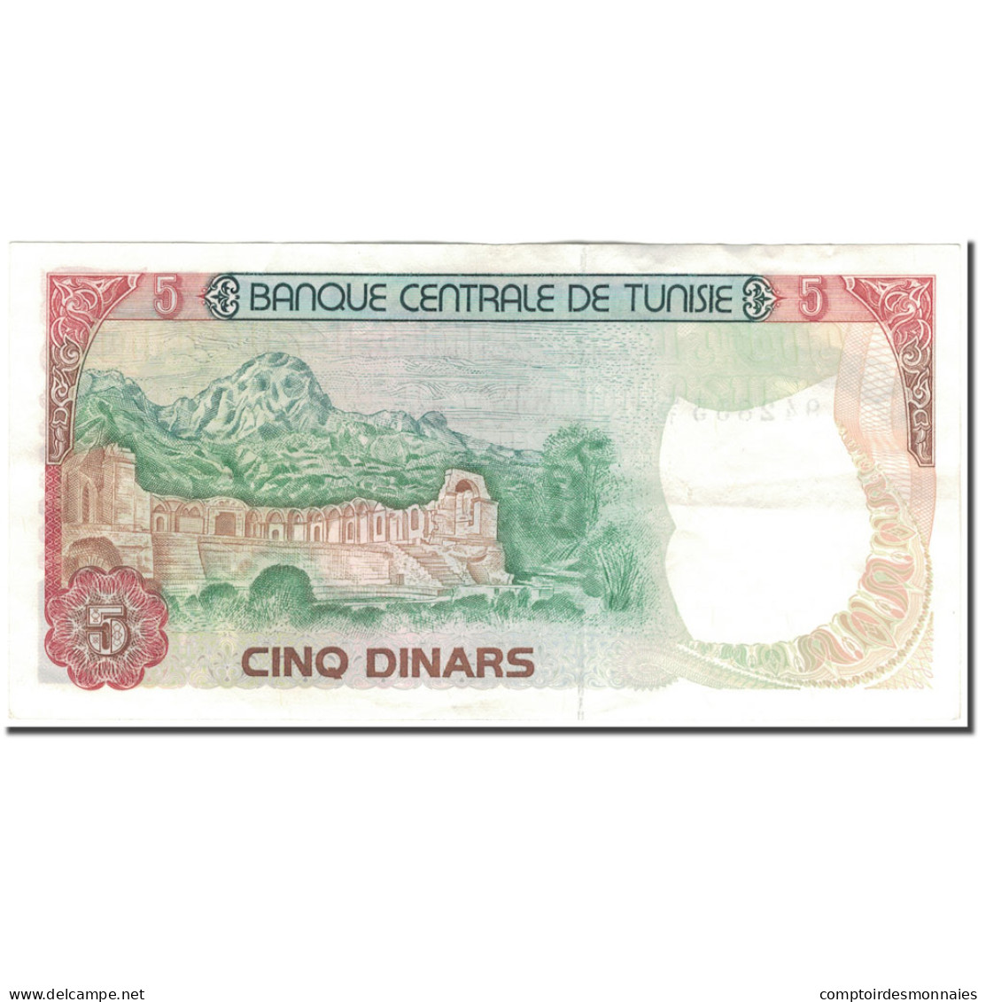 Billet, Tunisie, 5 Dinars, 1980-10-15, KM:75, TTB - Tunesien