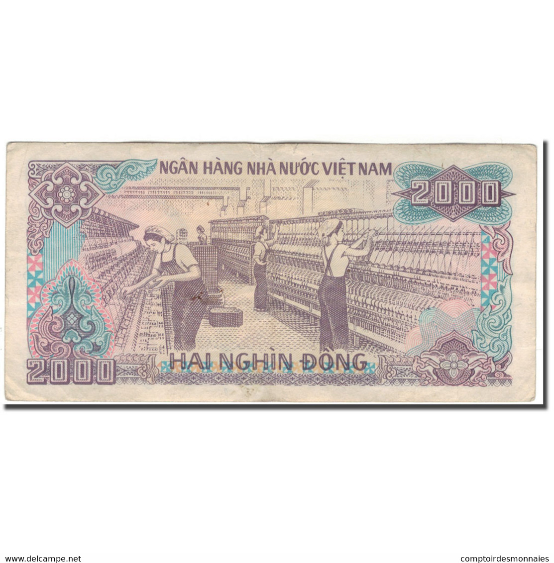 Billet, Viet Nam, 2000 D<ox>ng, 1988, KM:107b, TB+ - Viêt-Nam