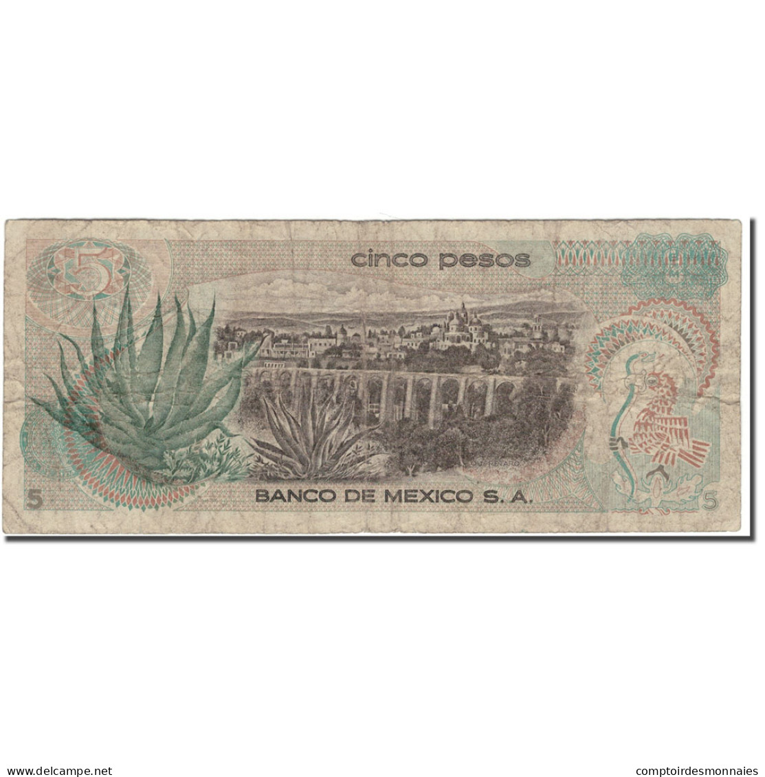 Billet, Mexique, 5 Pesos, 1972-06-27, KM:62c, TB - Messico