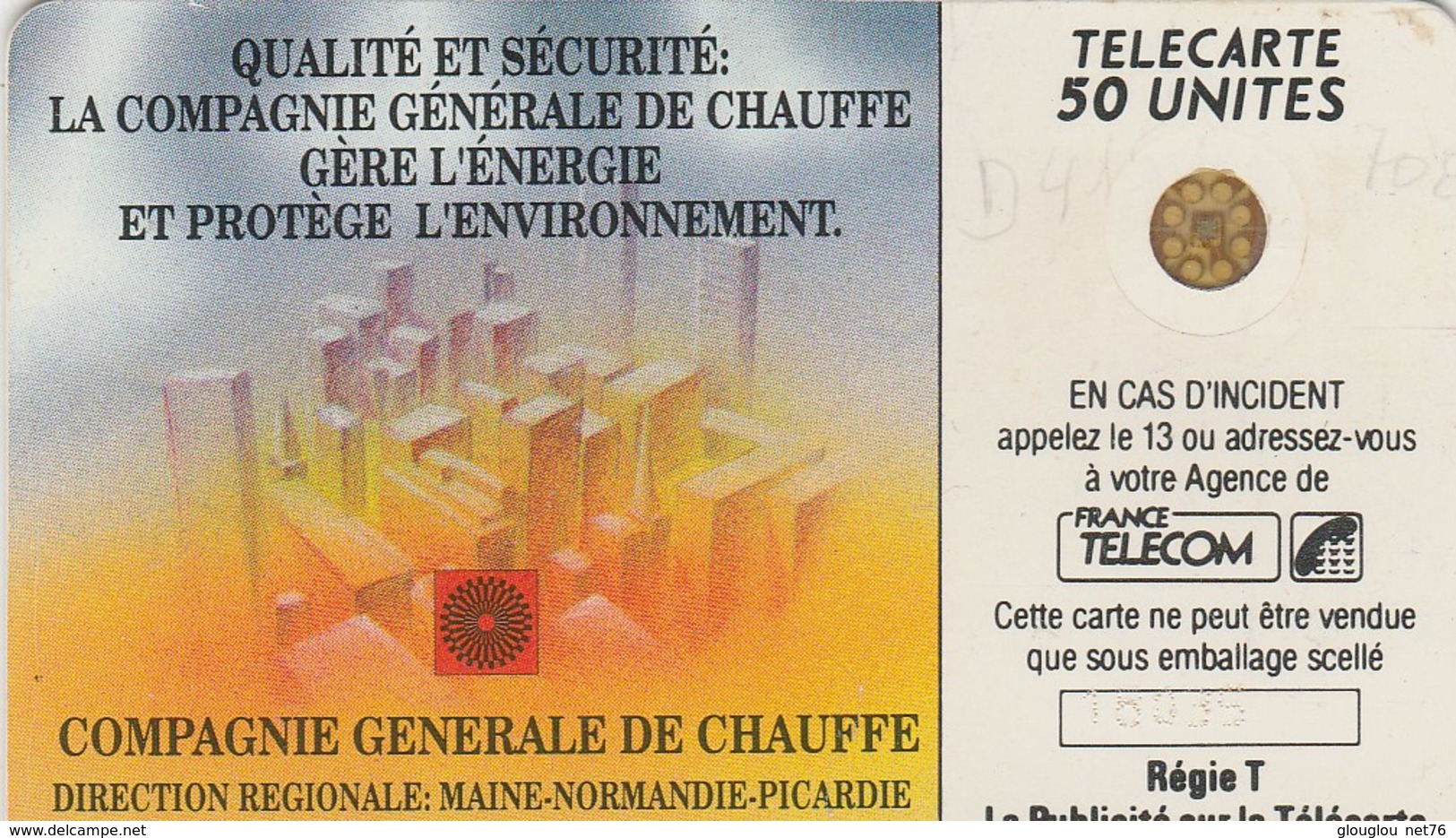 TELECARTE 50... COMPAGNIE GENERALE DE CHAUFFE - 50 Unités   