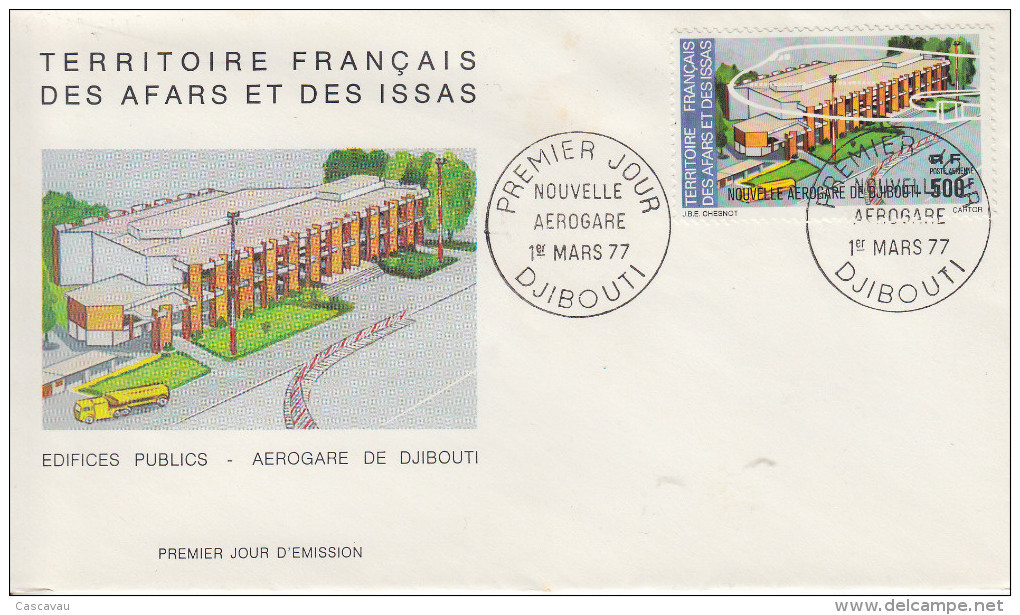 Enveloppe  FDC  1er  Jour  TERRITOIRE  FRANCAIS   Des   AFARS  Et  ISSAS    Nouvelle  Aérogare  1977 - Other & Unclassified