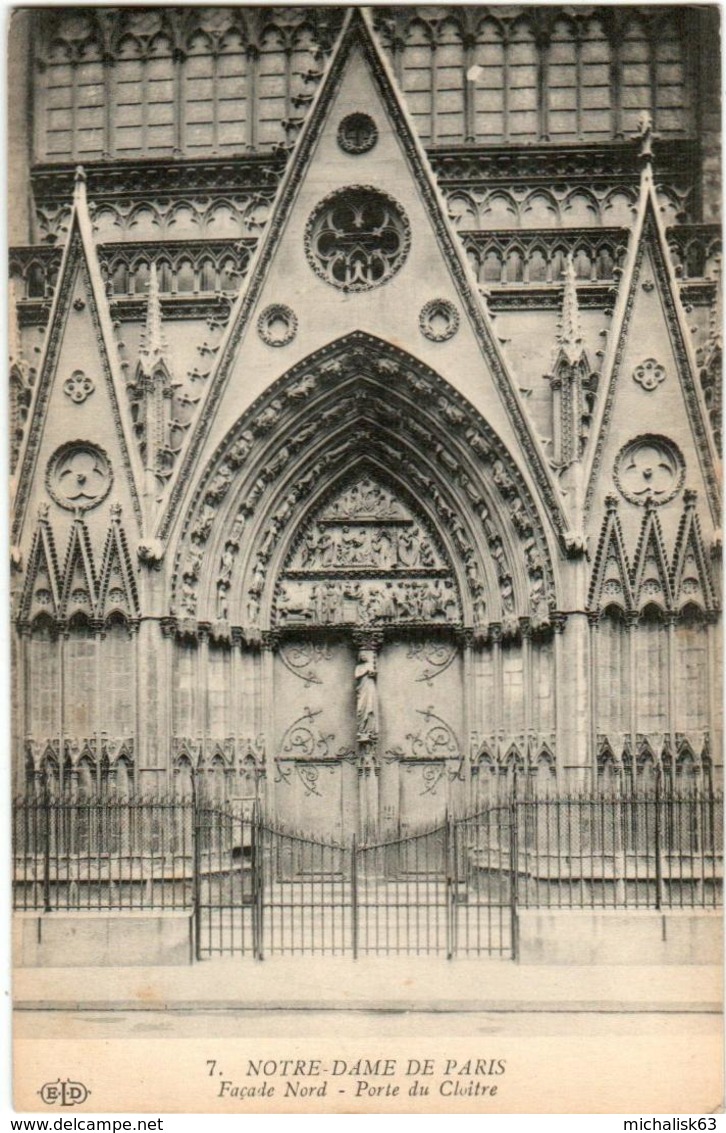 51gf 542 CPA - PARIS - NOTRE DAME - PORTE DU CLOITRE - Notre Dame De Paris