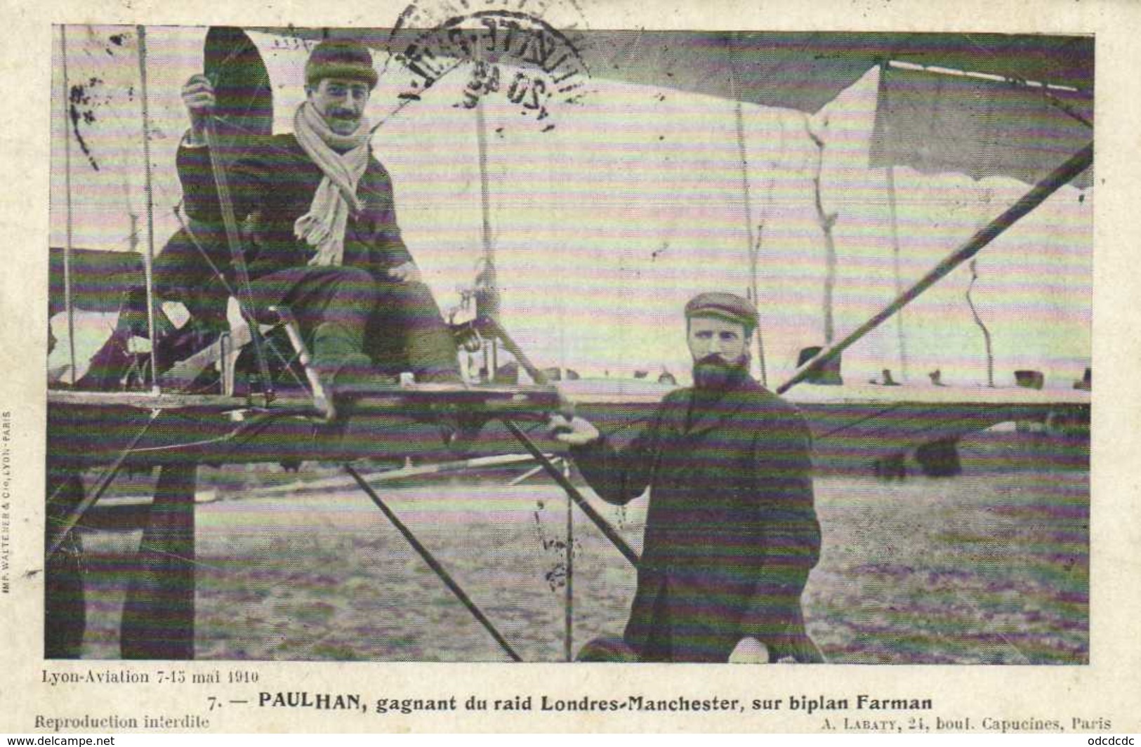 PAULHAN  Gagnant Du Raid Londres Manchester Sur Biplan Farman  RV - Aviateurs