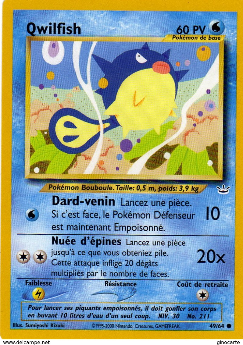 Carte Neuve Pokemon Wizards 49/64 Qwilfish 60pv 1995.2000 - Wizards