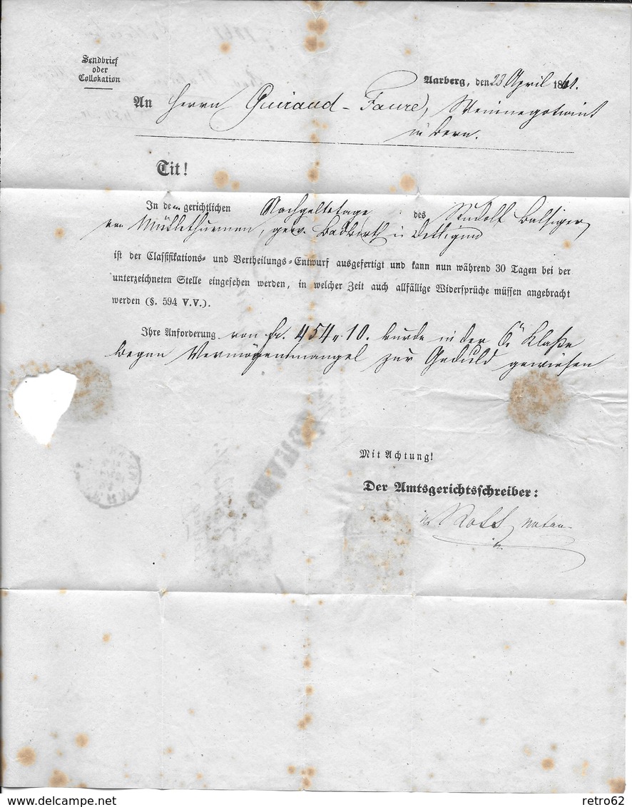 1854-1862 Helvetia (Ungezähnt) Strubel → Chargé, Rundstempel BERN ►SBK- 2X 23B4.Vb, PF.Randlinie◄ - Lettres & Documents