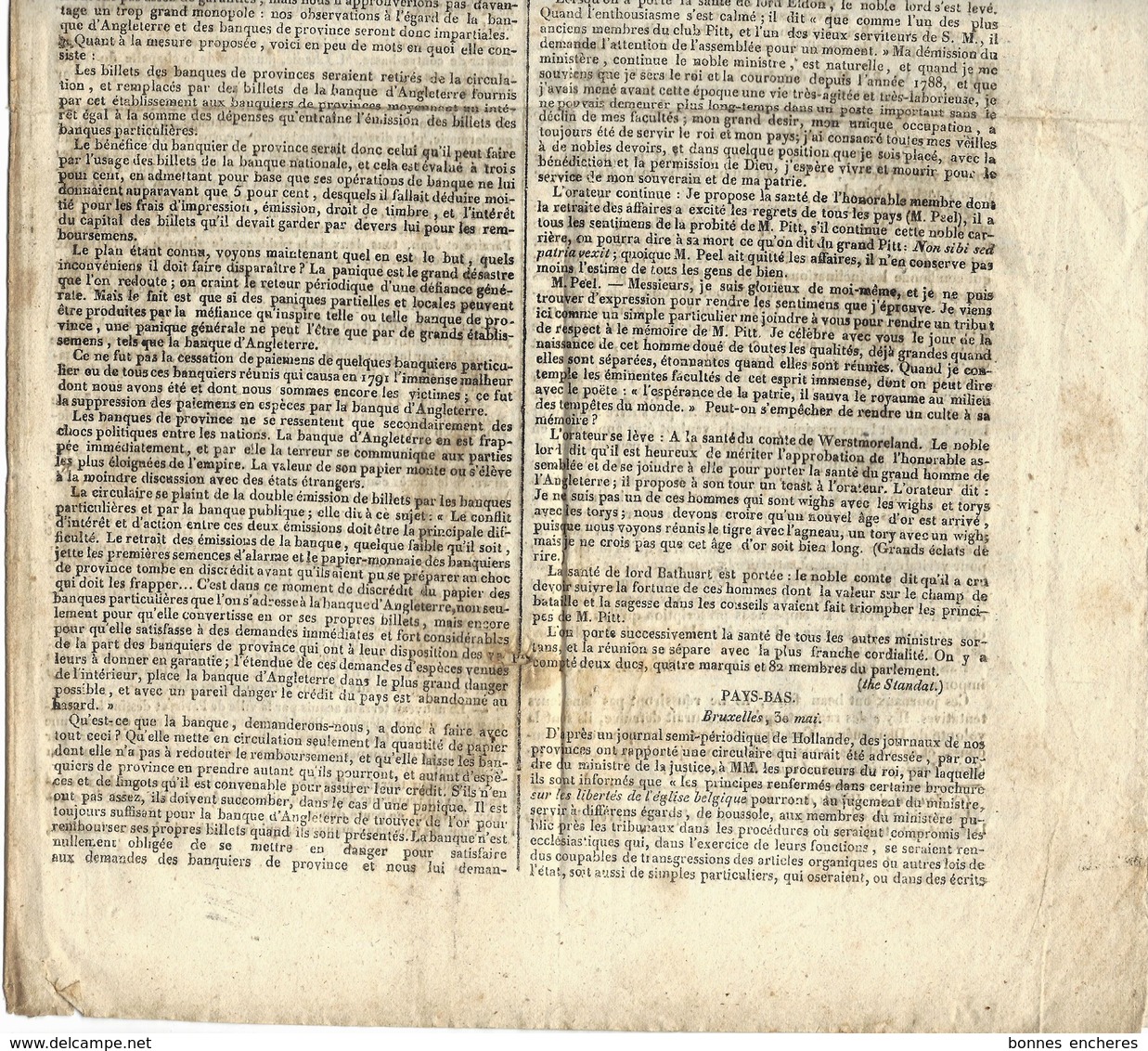 1827 JOURNAL "L'ETOILE" "Dieu, Le Roi, La France  Paris    POLITIQUE Tirage Du 3 Juin 1827 Sur 4 Grandes Pages V.SCANS - Collections