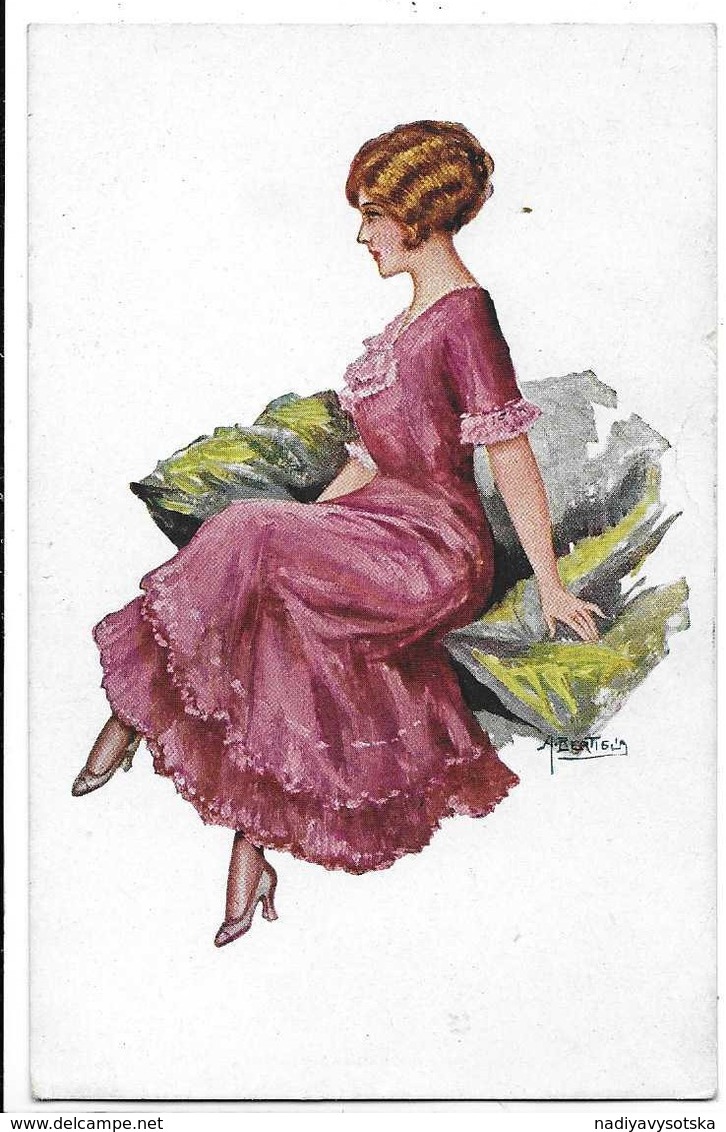 Illustratore Bertiglia A.. Donnina - Femme - Woman. - Bertiglia, A.
