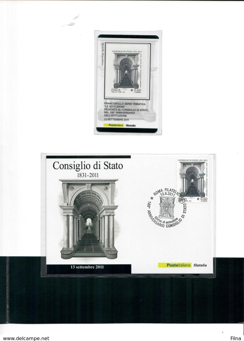 ITALIA 2011 - FOLDER CONSIGLIO DI STATO  - POSTE ITALIANE - SENZA SPESE POSTALI - Presentation Packs