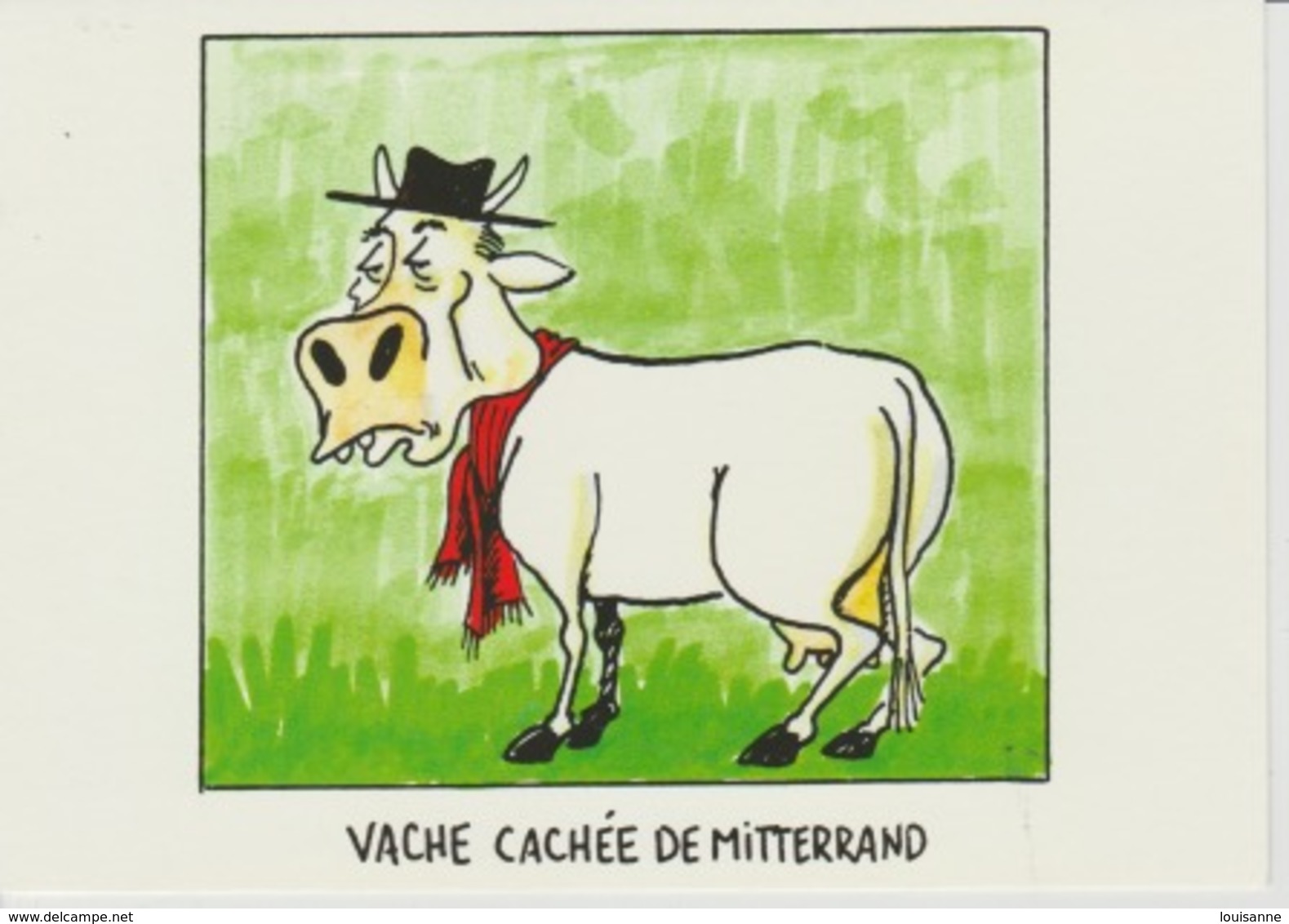 19 / 4 / 311    - VACHE  CACHÉE  DE  MITTERRAND   ( MICHEL CAMBAN -  C P M - Satiriques