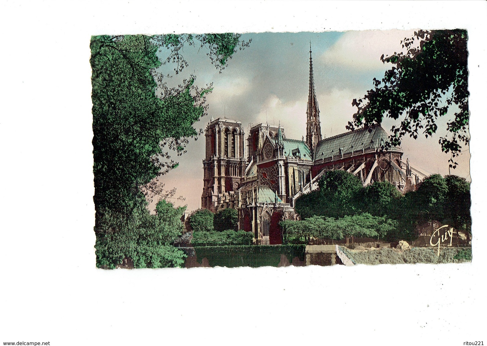 Cpm - 75 - PARIS - NOTRE DAME - Vue Du Sud-est - Leconte 4.263 - Travaux échafaudage - Années 1950 - Notre Dame De Paris