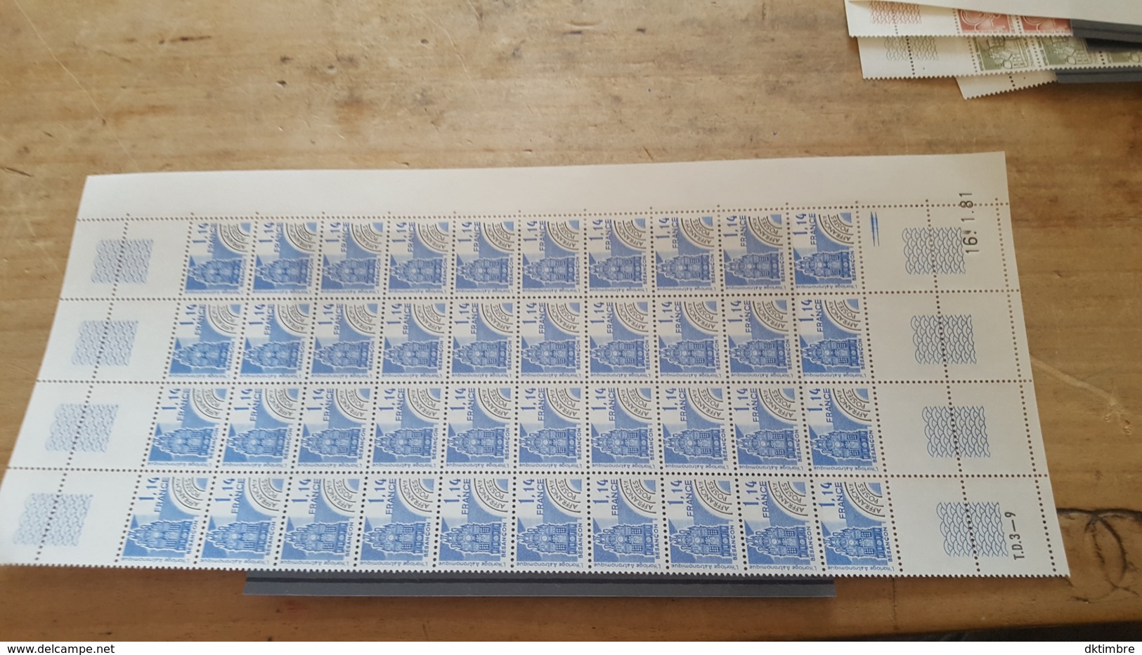 LOT 450887 TIMBRE DE FRANCE NEUF** LUXE PREO  N°171 VALEUR 20 EUROS  FEUILLE - Feuilles Complètes