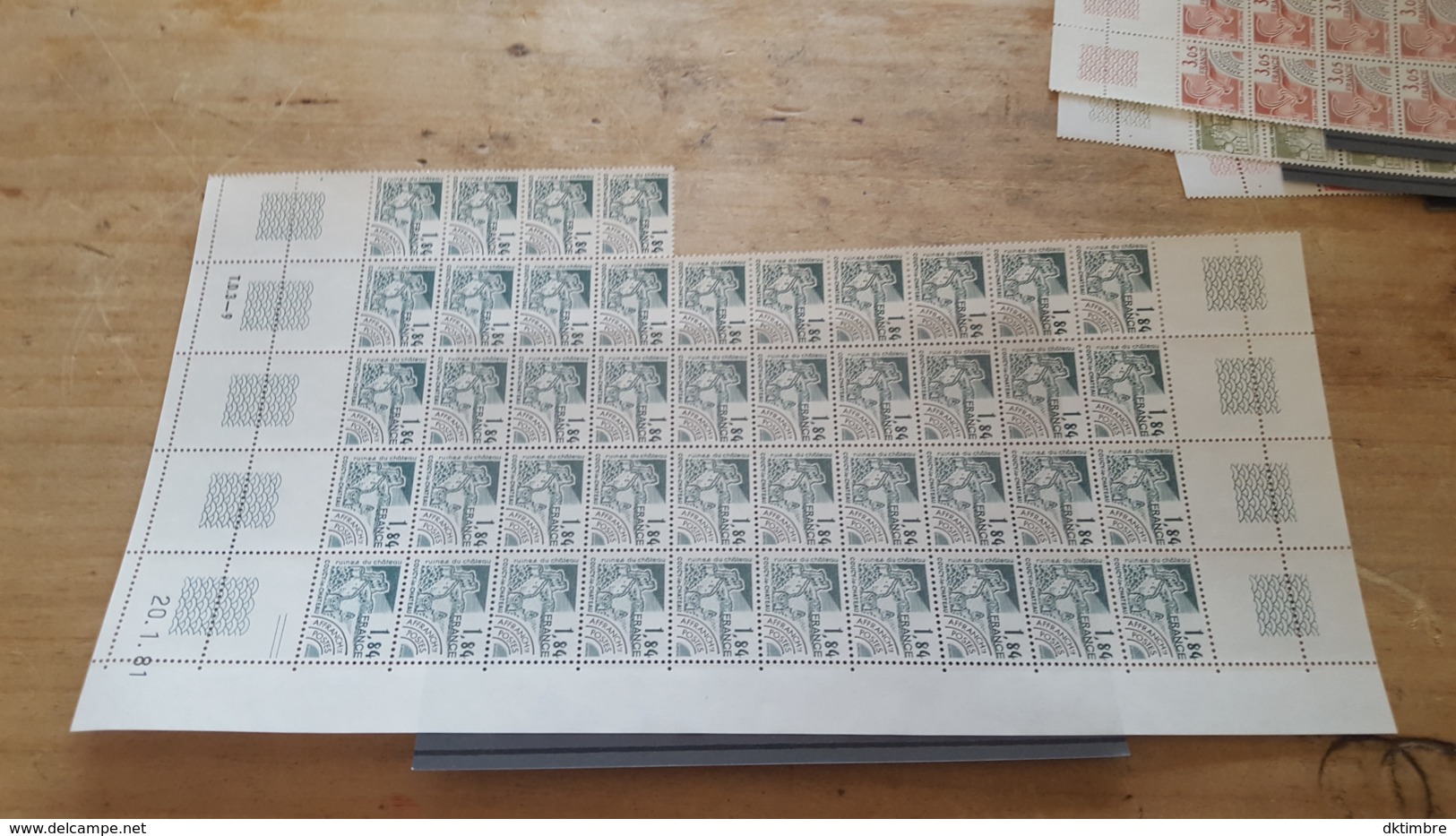 LOT 450888 TIMBRE DE FRANCE NEUF** LUXE PREO  N°172 VALEUR 44 EUROS  FEUILLE - Feuilles Complètes