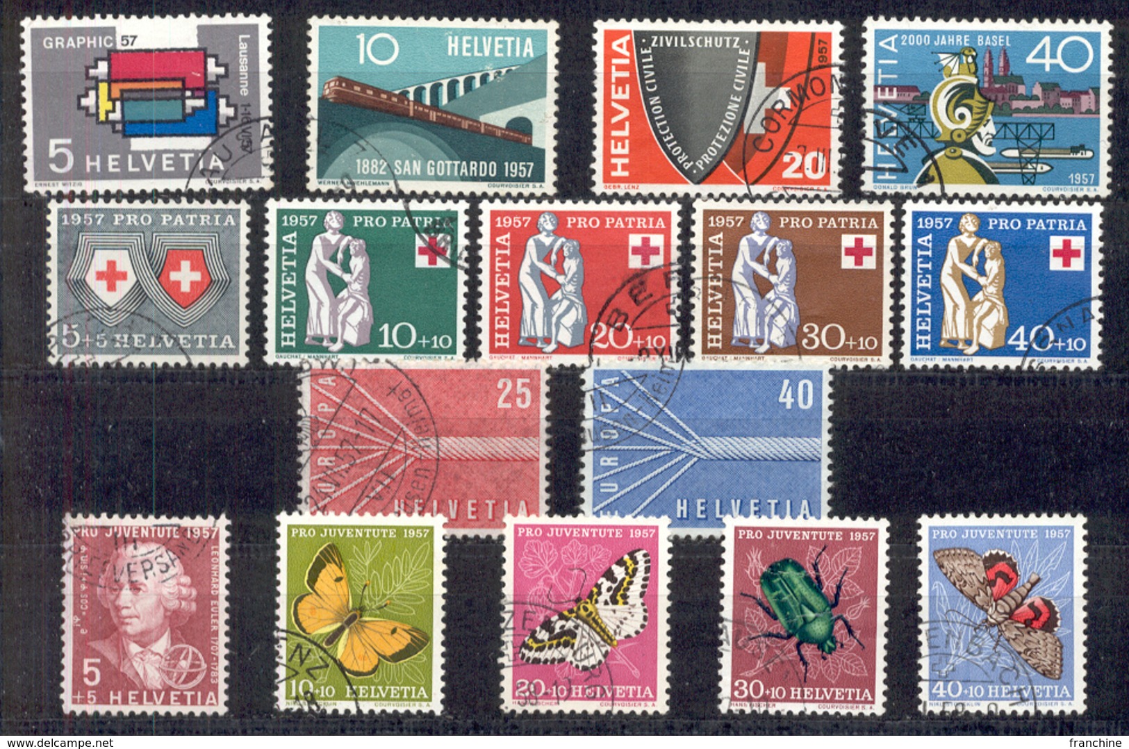 LIQUIDATION TOTALE : 1957 - ANNEE COMPLETE - 16 Timbres OBLITERES (o) - Oblitérés