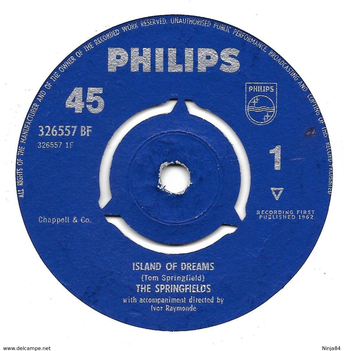 SP 45 RPM (7")   The Springfields  "  Island Of Dreams  "  Angleterre - Autres - Musique Anglaise