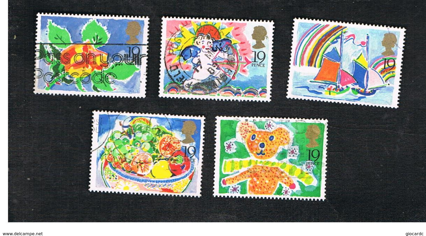 GRAN BRETAGNA (GREAT BRITAIN) - SG 1423.1427 -  1989  GREETINGS STAMPS (COMPLET SET OF 5 FROM BOOKLET)  - USED - Usati