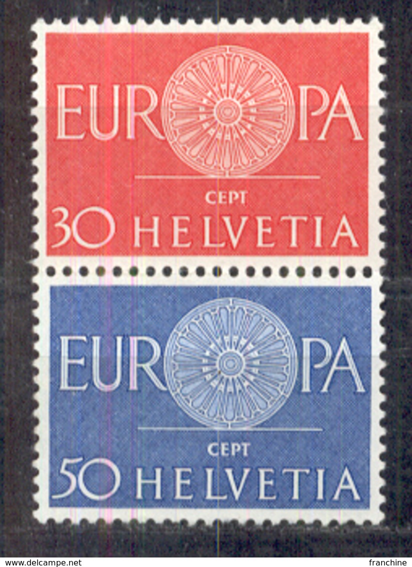 LIQUIDATION TOTALE : 1960 - Zu N° 373/74 - Mi N° 720/21 - Yv N° 666/67 ** (MNH) Et Oblitérés (o) + 4 Documents - Neufs