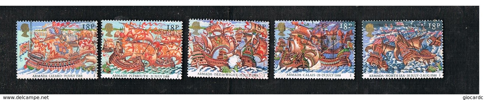 GRAN BRETAGNA (GREAT BRITAIN) - SG 1400.1404   -  1988 VICTORY ON SPANISH ARMADA (COMPLET SET OF 5)   - USED - Gebruikt