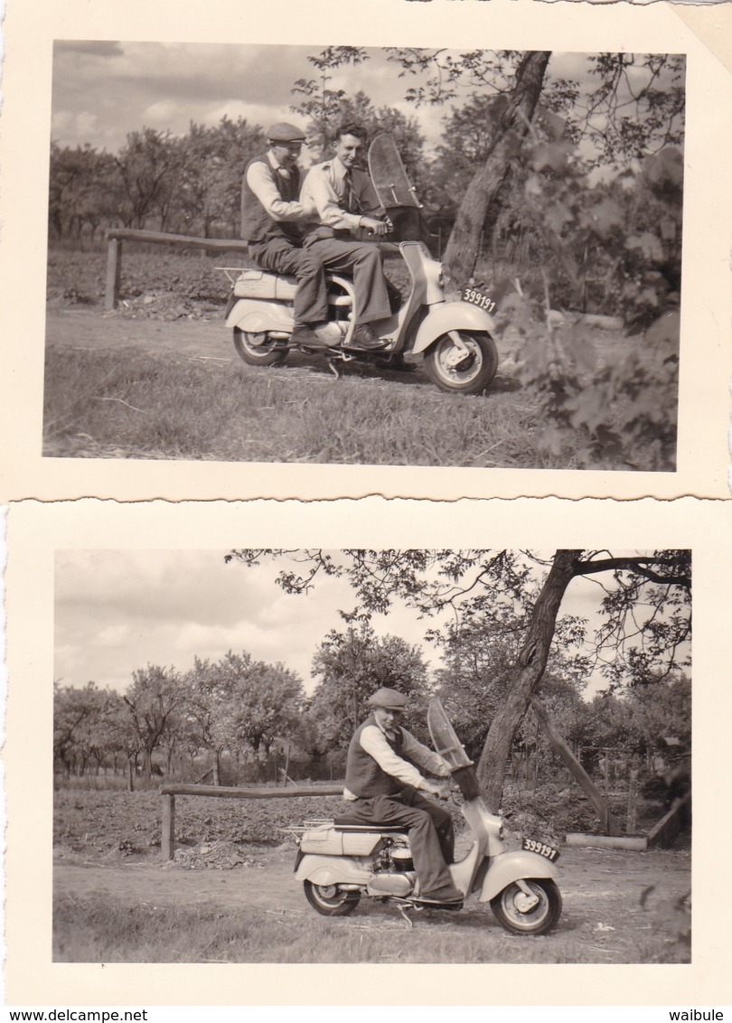 Vieille Moto Vespa ? Photo 9.5 X 6.5 - Other & Unclassified