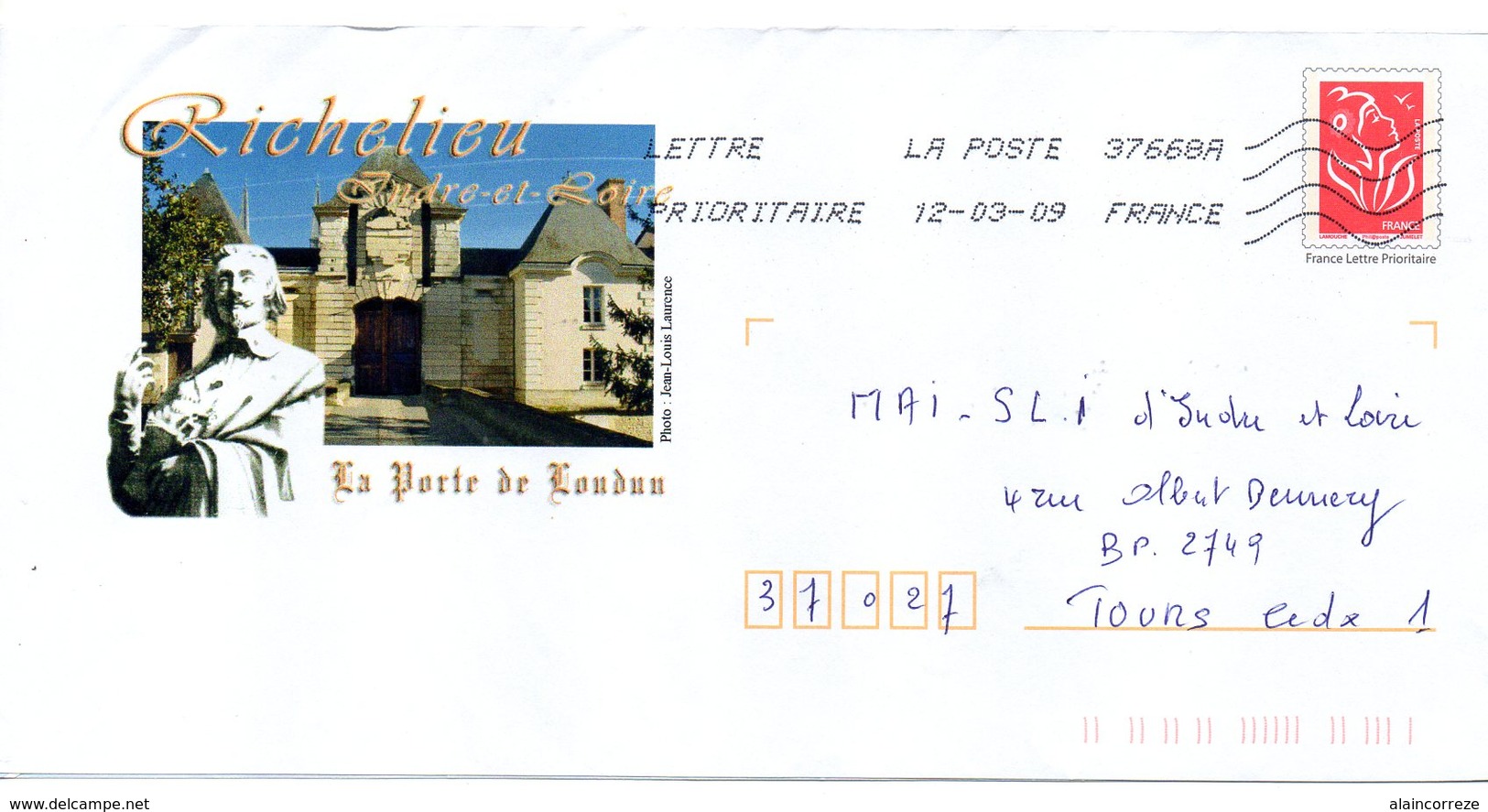 Entier Postal PAP Local Personnalisé Indre Et Loire Richelieu La Porte De Loudun - Prêts-à-poster: Repiquages /Lamouche