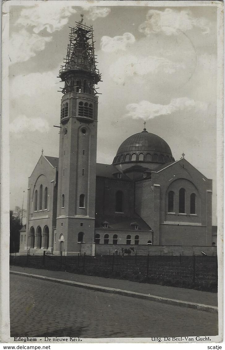 Edeghem   -   De Nieuwe Kerk.   -   FOTOKAART!   -   1933   Naar   Brasschaet. - Edegem