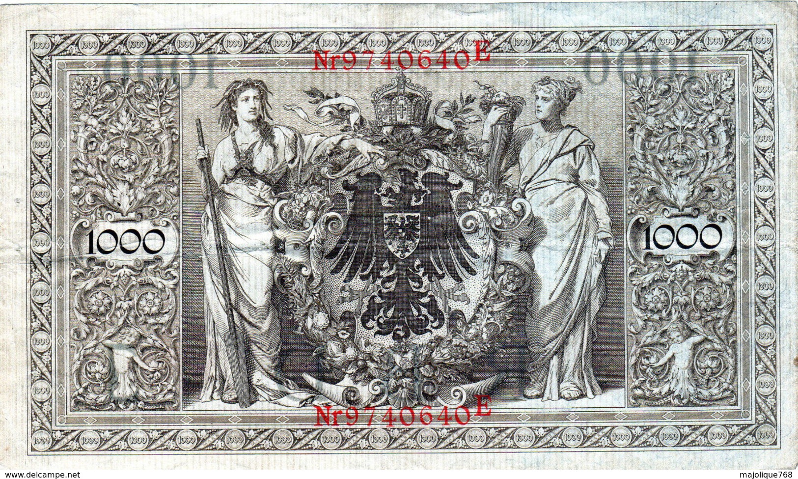 Billet Allemand De 1000 Mark Le 21 Avril 1910 - 7 Chiffres Rouge En T T B - - 1000 Mark