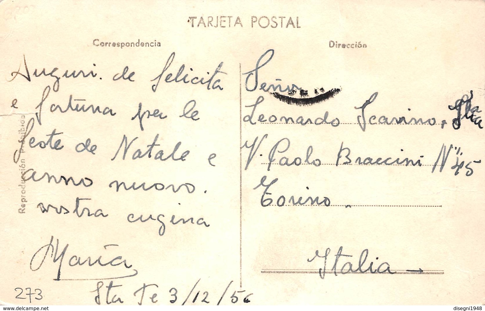 M07988 " PUERTO SANTA-FE-DIQUE 1-SANTA FE" PIROSCAFI,RIMORCHIATORI CARTOLINA POSTALE ORIGINALE SPEDITA 1956 - Argentina