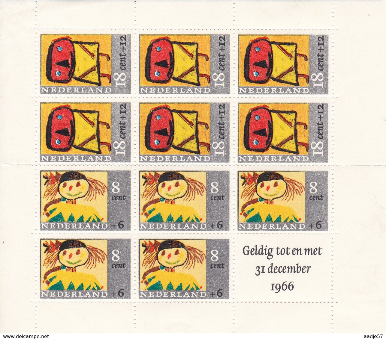 Netherlands Niederlande Pays-Bas 1965 Mi. Bl.3 Block* See Scan - Blocs