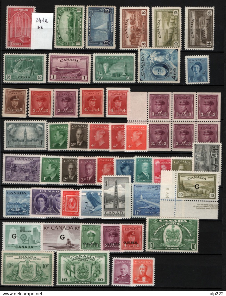 Canada 1938/50 Accumulation 55 Val. MNH/** VF - Nuovi