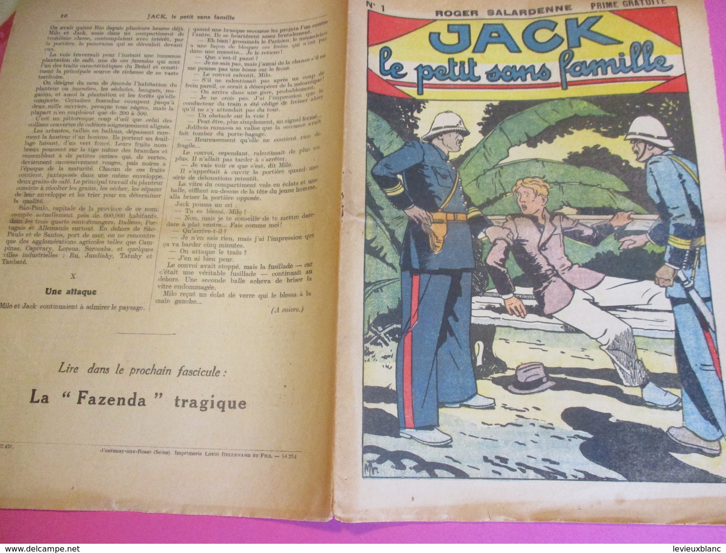 Hebdo Jeunesse/Jack Le Petit Sans Famille/Roger SALARDENNE/N°1/Albin Michel/Bellenand/Fontenay Aux Roses/1938 BD120 - Other & Unclassified