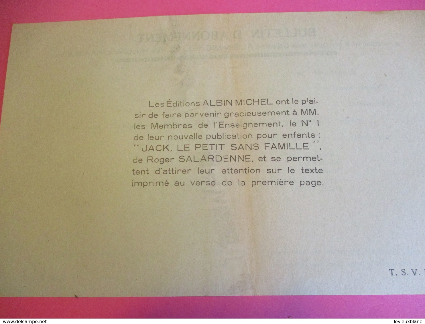Hebdo jeunesse/Jack le petit sans famille/Roger SALARDENNE/N°1/Albin Michel/Bellenand/Fontenay aux roses/1938 BD120