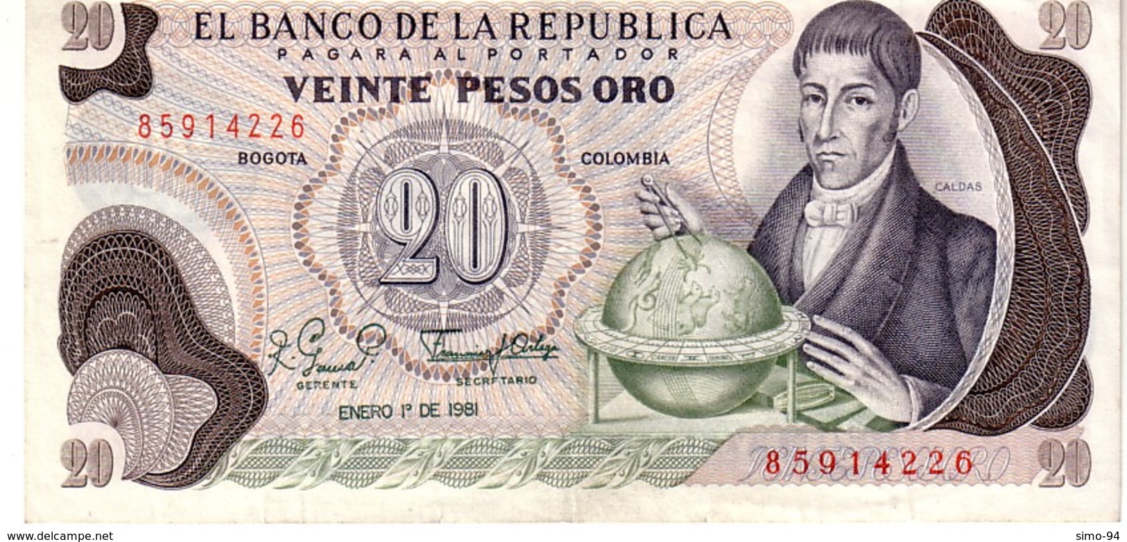 Colombia P.409 20 Pesos 1981 Au - Colombie