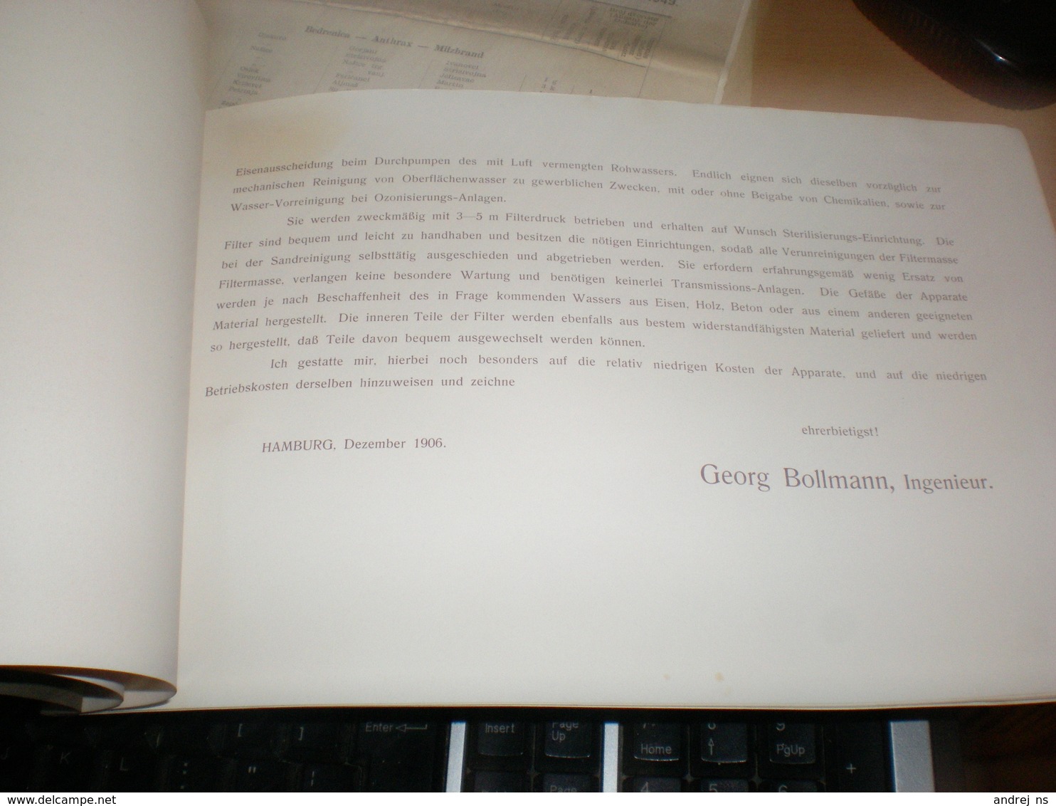 Scheme Georg Bollmann Ingenieur Hamburg Spezialitat Wasserreinigung Und Filter Anlagen Aller Art - Sonstige & Ohne Zuordnung