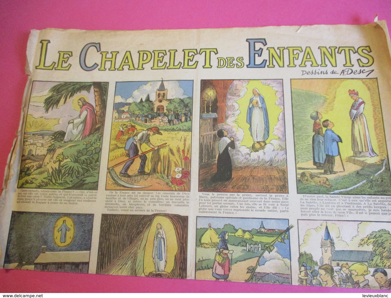 Le Chapelet Des Enfants/Affiche/"Chers Enfants De France,soyez Tous Du Chapelet Des Enfants !"/Amiens/Evéché/1931 BD121 - Other & Unclassified