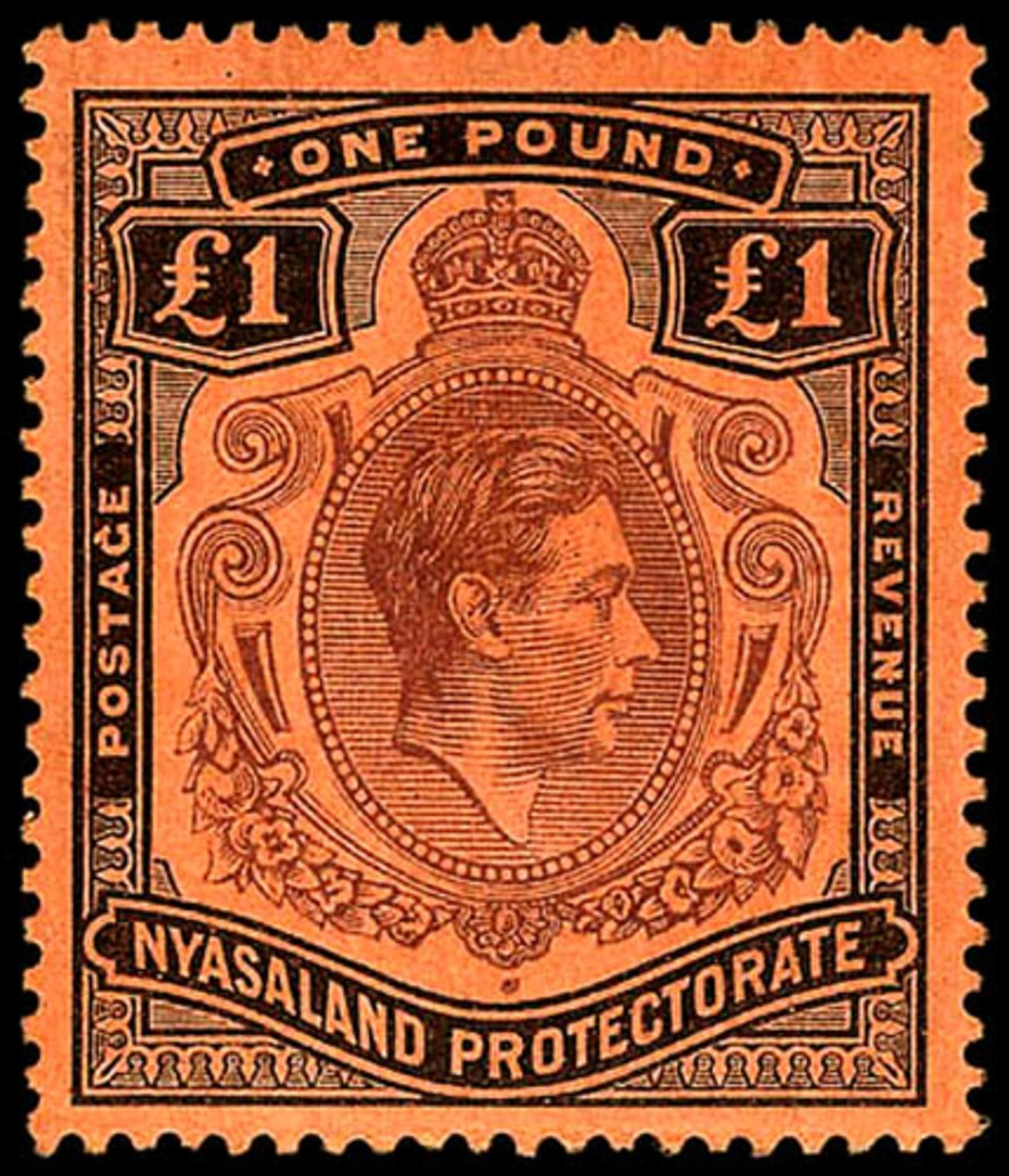 Nyasland , 1938,  £1 Black  On Red, SG .143,  MNH** - Other & Unclassified