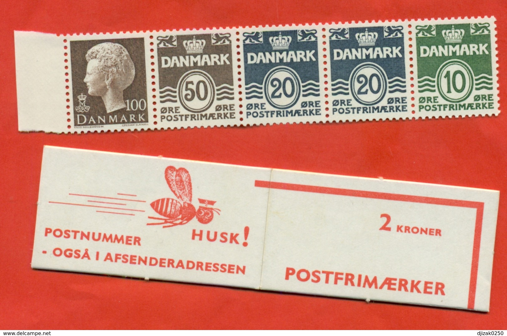 Denmark 1974-77. A Strip Of 5 Stamps. Unused Stamps. - Unused Stamps