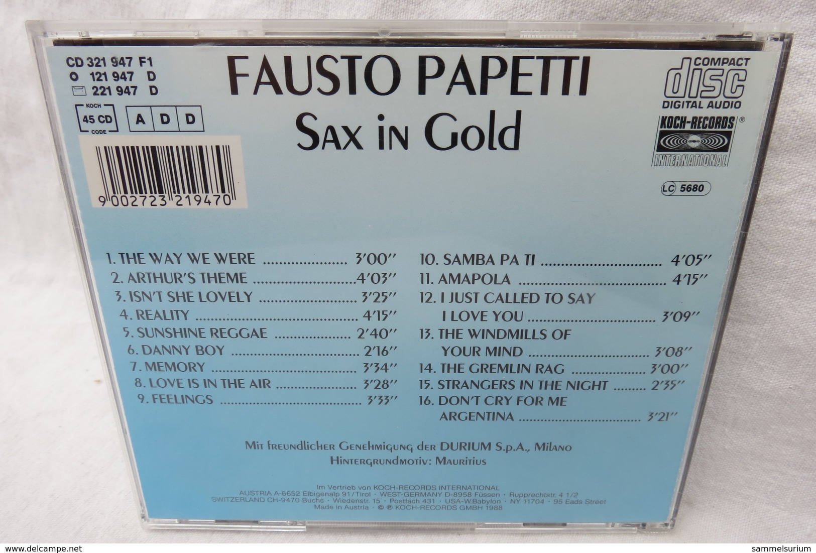 CD "Fausto Papetti" Sax In Gold - Instrumentaal