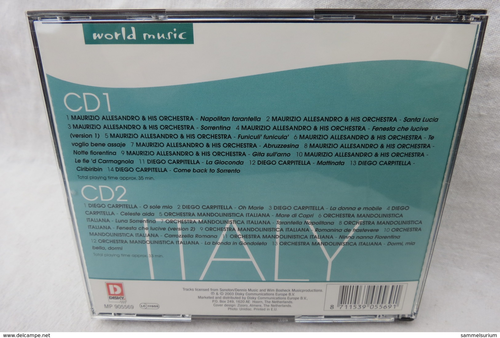 2 CDs "Maurizio Allesandro & His Orchestra" Italy World Music, Diego Carpitella, Orchestra Mandolinistica Italiana - Andere - Italiaans