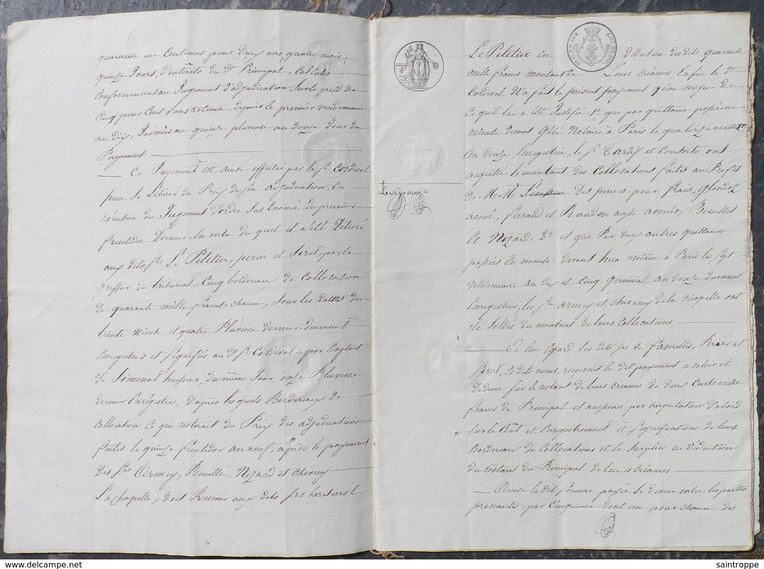 D.Le Peletier à Ladon,mandataire De Son Frère A.Le Peletier à Berzy-le-Sec(02)succession Et Partage. - Manuscrits