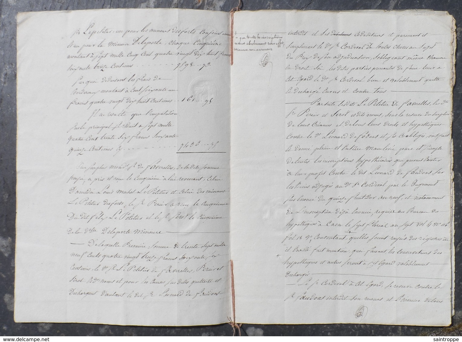 D.Le Peletier à Ladon,mandataire De Son Frère A.Le Peletier à Berzy-le-Sec(02)succession Et Partage. - Manuscrits