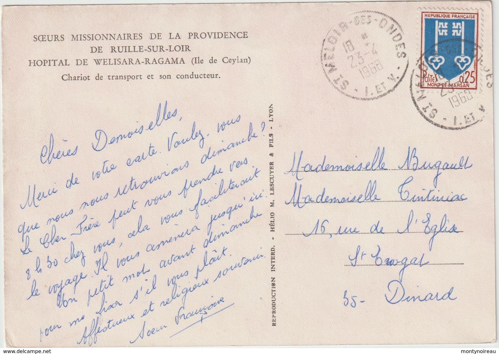 Asie :  ILE  De Ceylan : Hopital De Welisara-Ragama , Chariot Boeuf Et Son Conducteur - Autres & Non Classés