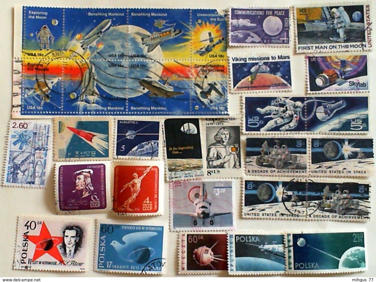 MANY DIFERENT USED SPACE STAMPS - Etats-Unis