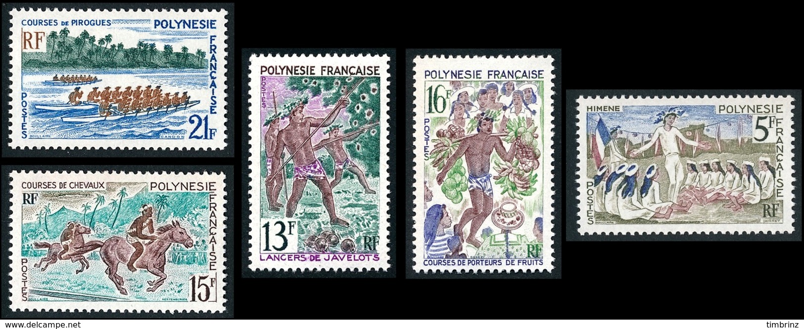 POLYNESIE 1967 - Yv. 47 48 49 50 51 ** SUP  Cote= 26,00 EUR - Fête De Juillet (5 Val.)  ..Réf.POL23791 - Unused Stamps