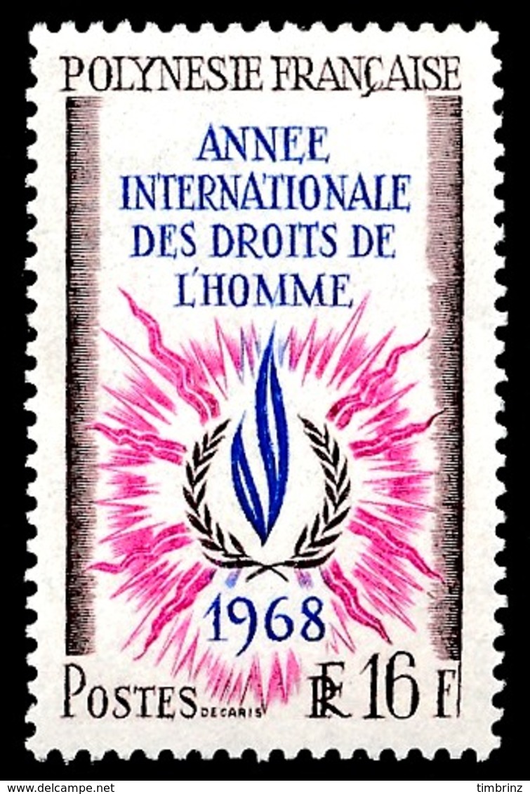 POLYNESIE 1968 - Yv. 63 ** TB  Cote= 13,20 EUR - Année Intern. Des Droits De L'Homme  ..Réf.POL23799 - Unused Stamps