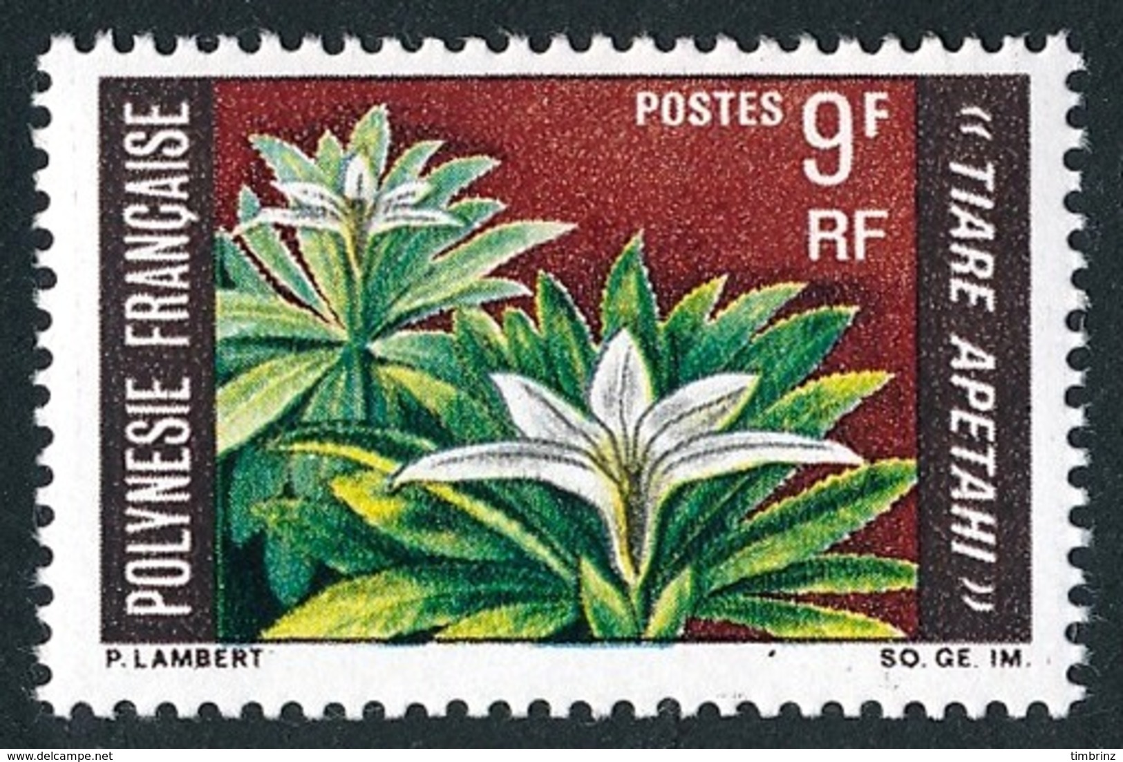 POLYNESIE 1969 - Yv. 64 ** SUP   - Fleurs : Tiare Apetai  ..Réf.POL23800 - Ungebraucht