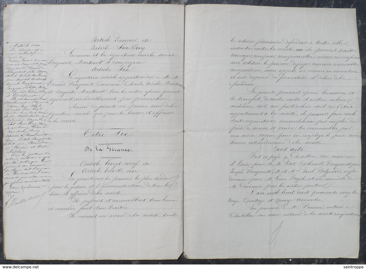 Maîtres De Forges à Chatillon/Seine,Sainte-Colombe(21), Commentry, Ancy-le-Franc,Riel-les-Eaux,Saint-Bonnet-le-Désert - Manuscrits