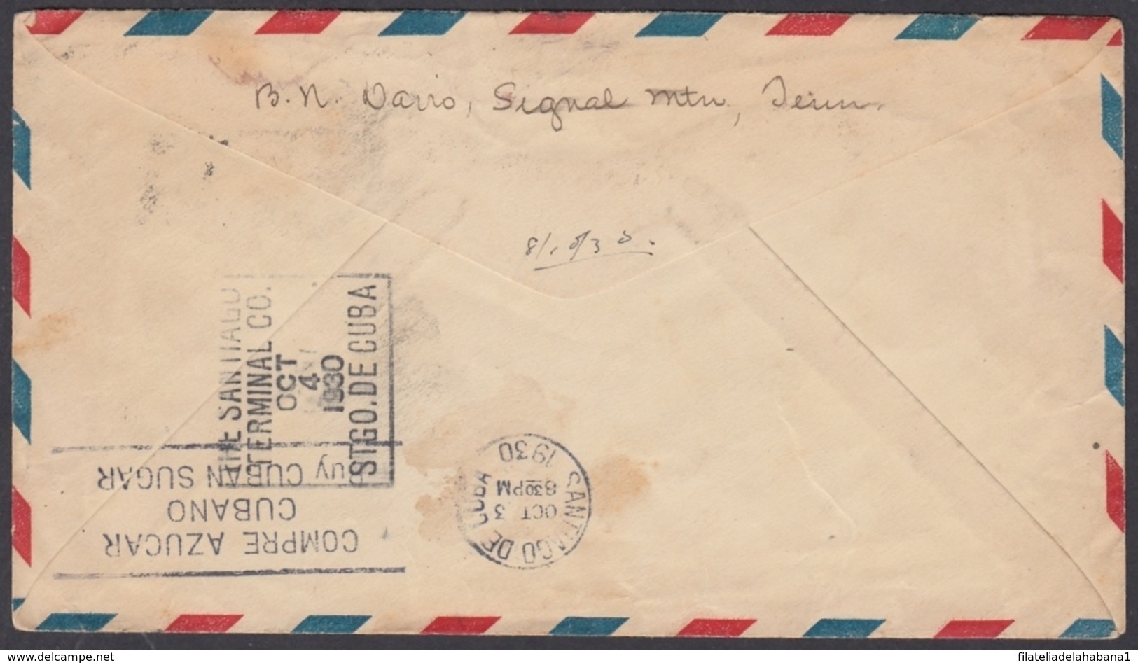 NA-86 CUBA US SHIP USS COPAN GUANTANAMO 1930 TO THE SANTIAGO TERMINAL FORWARDED TO JAMAICA - Other & Unclassified